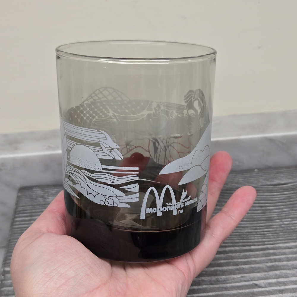 Vintage 1980s McDonald’s Hawaii Collector’s‎ Series, Glass, Smokey Grey